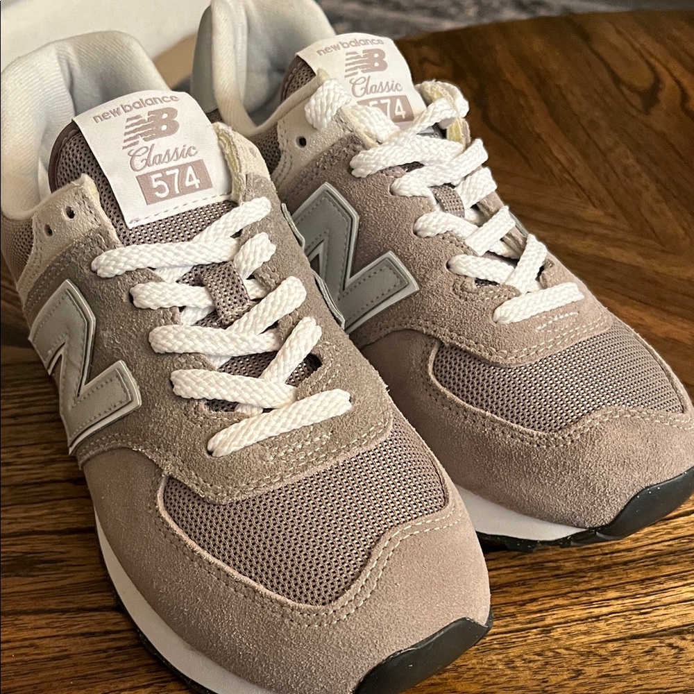 New Balance 574 Sneakers in Taupe and Gray